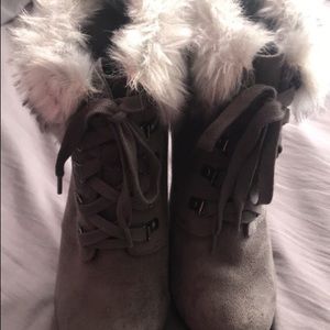 gray suede boots